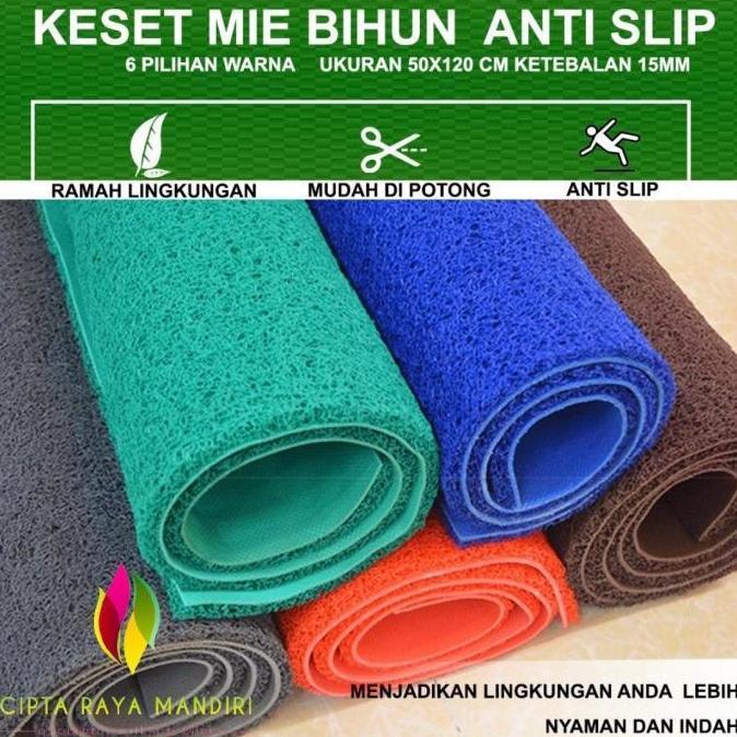 (CRM) Karpet Mie Meteran 50 x 120cm / Karpet Bihun Meteran / Keset Karpet Karet Mie Bihun POLOS Teba