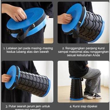 Dkrs- Kursi Lipat Portable Telescopic Kursi Lipat Portable Kursi Memancing Tempat Duduk Camping Bang