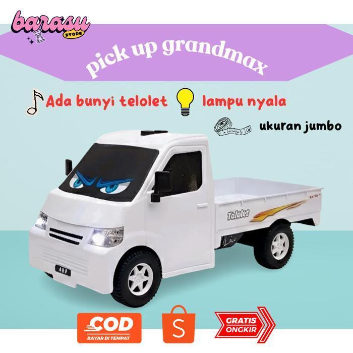 BARASUSTORE MAINAN ANAK PICK UP GRANDMAX LAMPU NYALA MUSIK TELOLET NYALA UKURAN JUMBO, MINIATUR GRAN