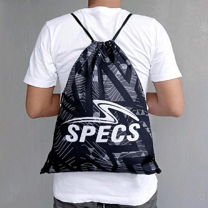 Tas Serut Gymsack Olahraga Pria & Wanita Specs Woodie Black Grey Edition