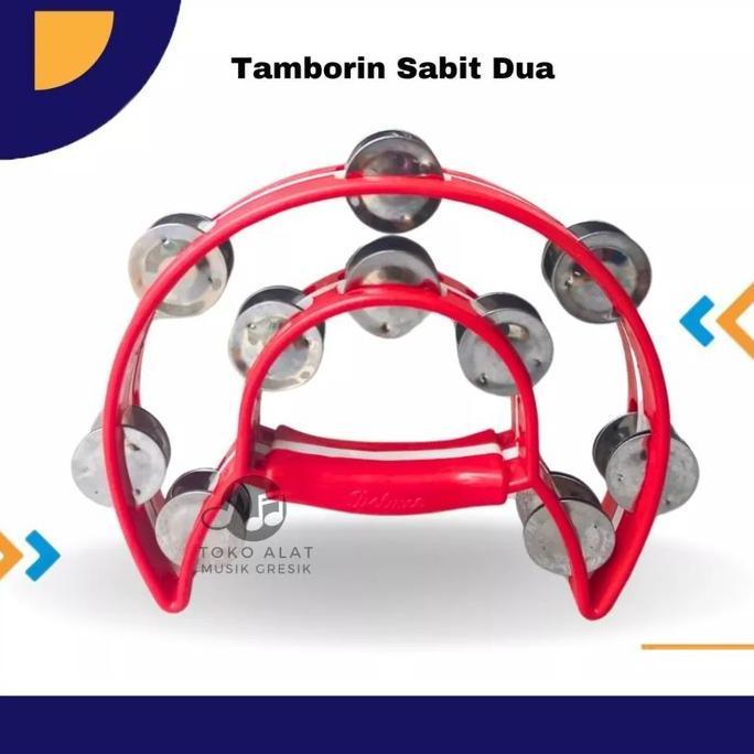 Alat Musik Tambourine Hadroh Ecrek Model Sabit Bulan Tamborine Gereja