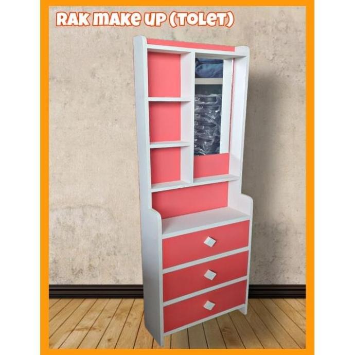 [COD] RAK MAKE UP TOLET MEJA RIAS LEMARI KOSMETIK KACA BAHAN KAYU KUAT