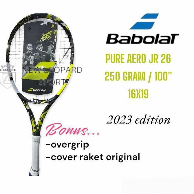 Raket Tenis BABOLAT PURE AERO JR 26 2023 Grey/Yellow Berat 250gLeopard Sport New