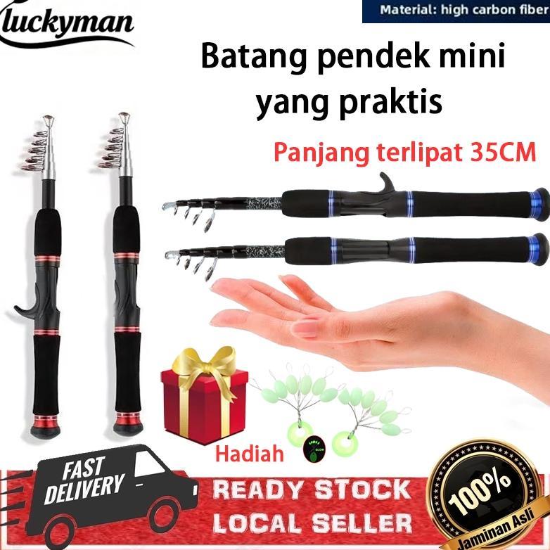 ORIGINAL LUCKYMAN JORAN PANCING KARBON MINI ULTRA PENDEK COCOK UNTUK JORAN LAUT KECIL 35CM, JORAN CA