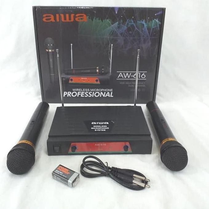 Expert- Aiwa AW-616 Microphone Wireless Mic Karaoke Tanpa Kabel