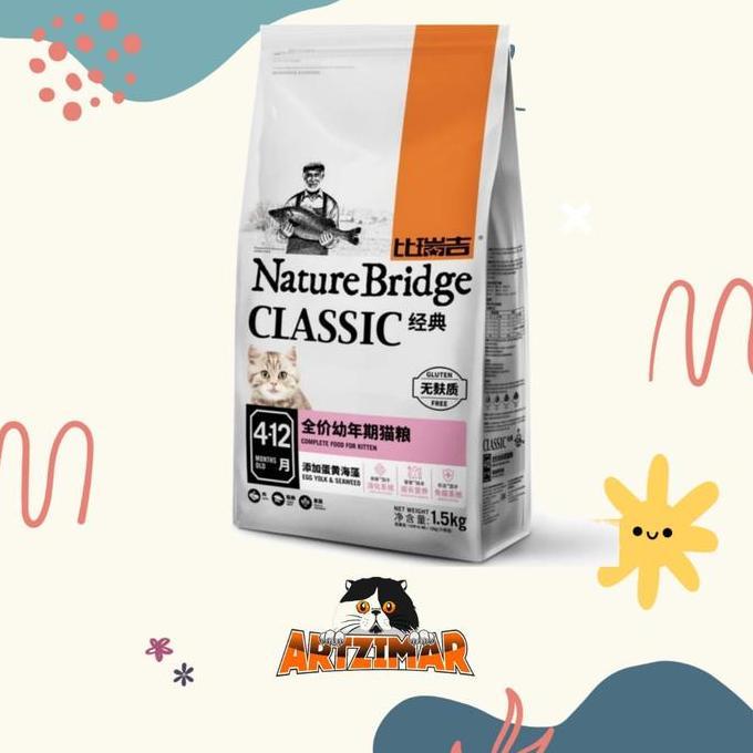 PROMO - nature bridge kitten 1kg repack makanan kucing cat food