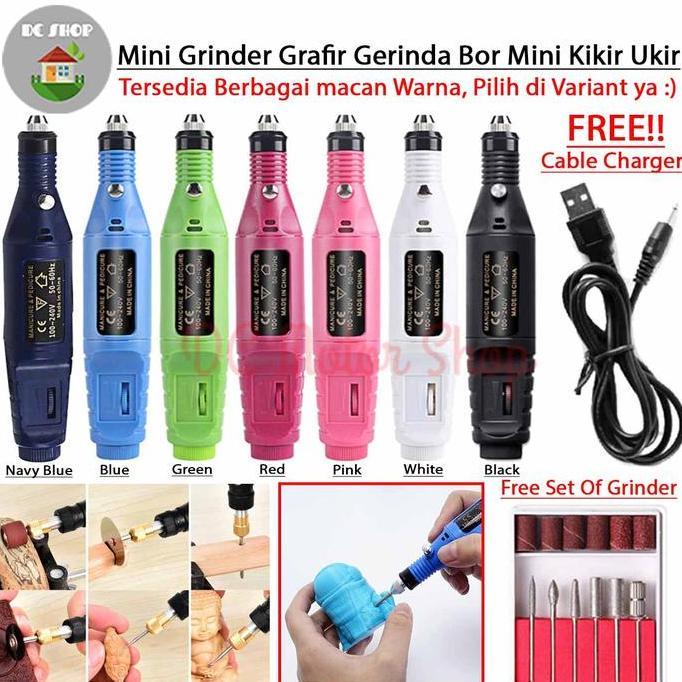 Yourpw- Mesin Mini Grinder Grafir Bor Gerinda Kikir Ukir Gerinda Mini Portable