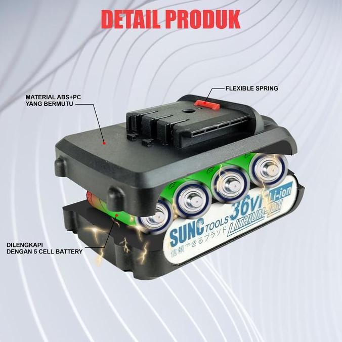 Yourpw- Batere / Baterai Cordless Drill 36V Mesin Bor Jld 36Vf