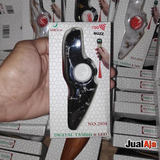 Syukron- Tasbih Digital Motif Marmer Bunyi 100 + Lampu Led Premium Counter Cod