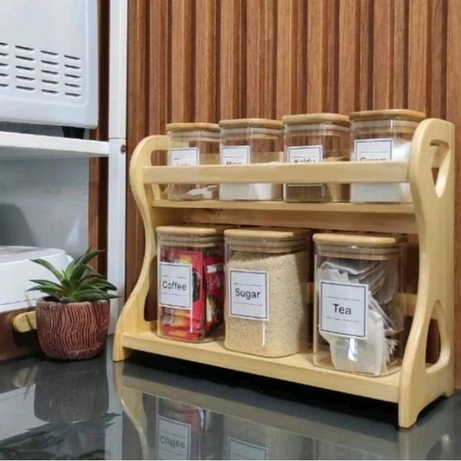 Termurah Rak Bumbu Dapur / Rak Bumbu Kayu / Rak Bumbu Susun / Rak Bumbu Dapur Kayu / Rak Bumbu Estet