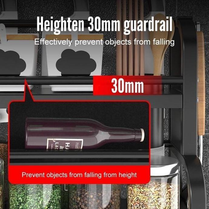 Tahan Lama Rak Bumbu Dapur Stainless Steel Rak Botol Bumbu Rak Bumbu Rak Penyimpanan Bumbu Dapur Rak