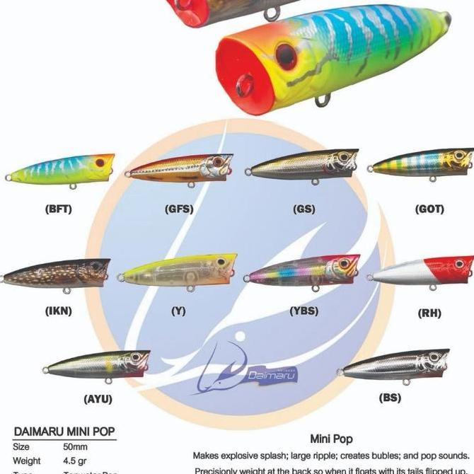 Lure Mini Popper Daimaru Mini Pop 50mm 4.5gram