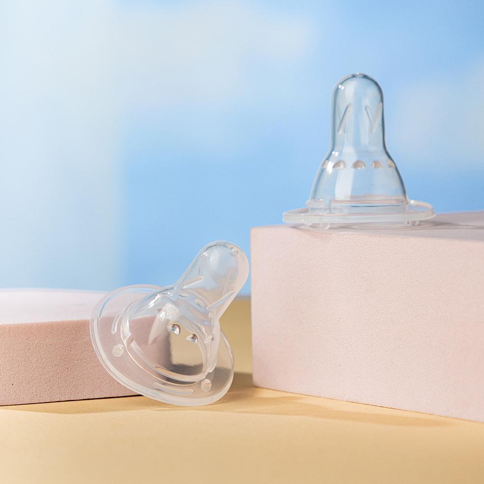 Cuci Gudang Cod Dot Bayi Botol Susu Pentil Dot 3.8 Cm Silicone Klasik Penggantian Puting Lebar Untuk