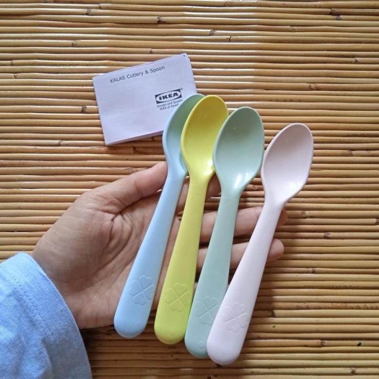 Hot Deals Sendok 4Pcs Warna Pastel Sendok Makan Anak Plastik