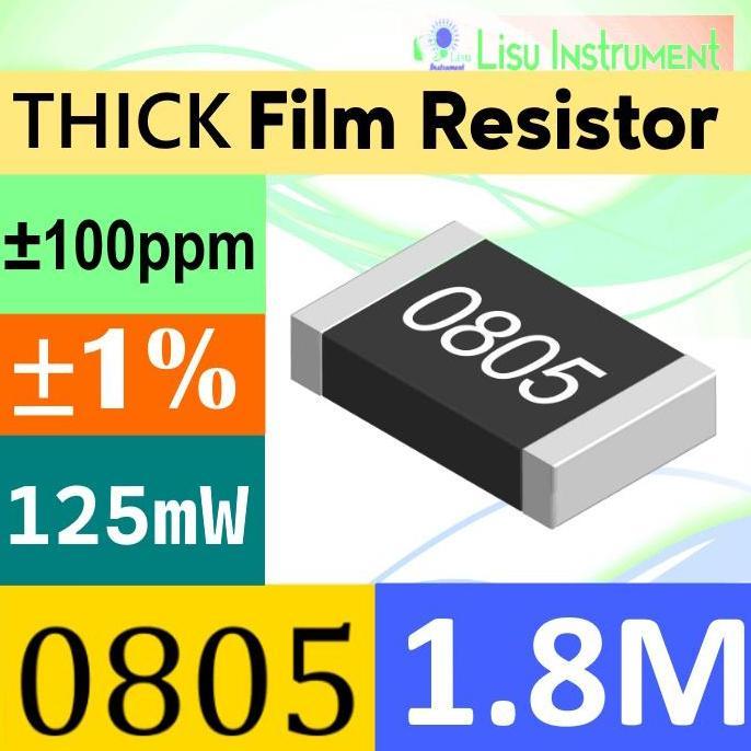 1.8M 0805 2012(MM) 1% THICK FILM SMD RESISTOR 125MW 1.8M 1M8