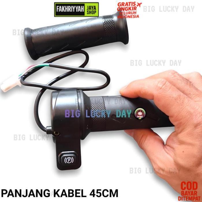 Murah Handle Gas Sepeda Listrik Tombol P Universal 12V-72V Throttle Motor Listrik Grip Gas Mode Park