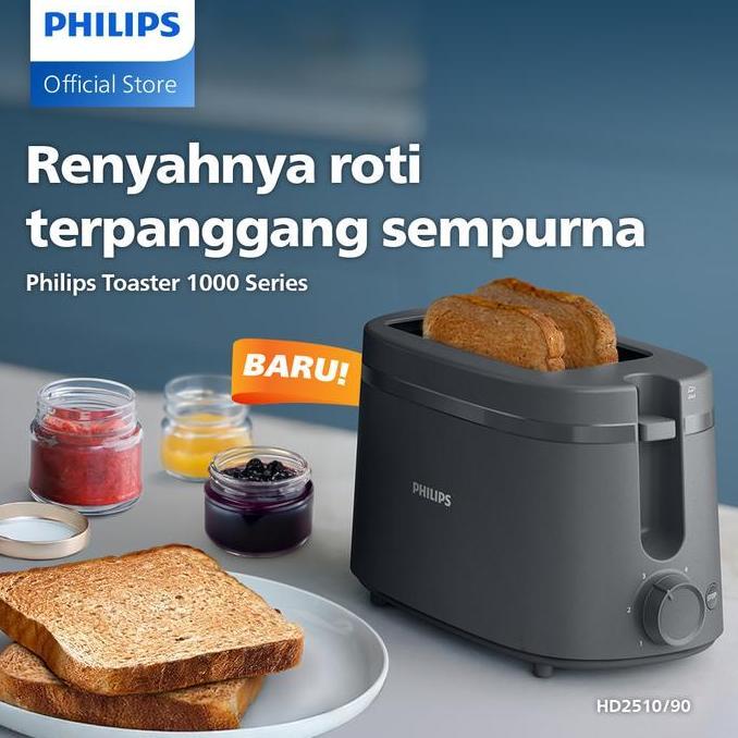 Toaster Philips - HD2510/90 Hitam - Philips Pemanggang Roti Philips Toaster Pemanggang Roti Listrik 