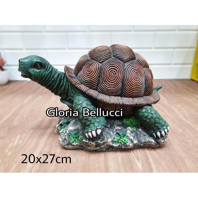 patung pajangan kura2 sulcata brazil kura kura dekorasi taman kolam