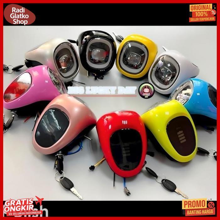 Original Lampu Sepeda Listrik Indikator Bateri + Kunci Kontak 48V - 60V Bentuk Kotak Motor Listrik S
