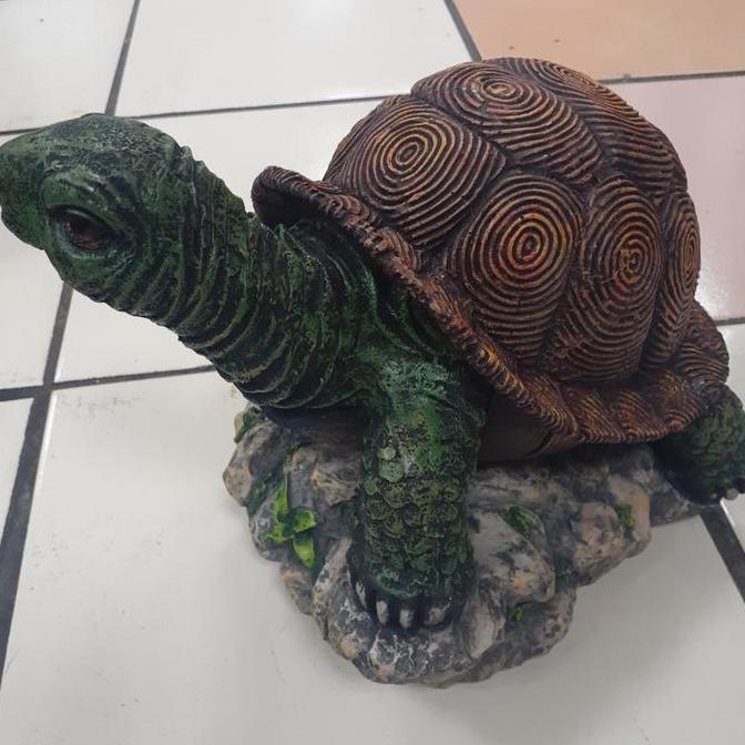PROMO - patung pajangan kura kura besar sulcata indian batu kolam taman kura2