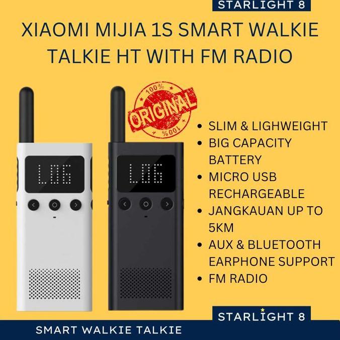 PROMO - HT Walkie Talkie Slim Xiaomi Mijia 1S With FM Radio Bluetooth