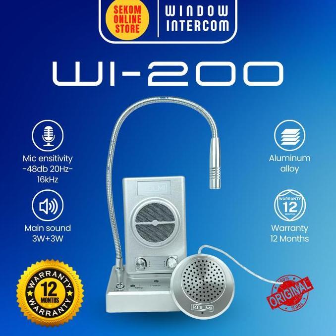 TERBARU - PROMO - KOLMI Dual Way Window Intercom - Mic Loket 2 Arah WI-200