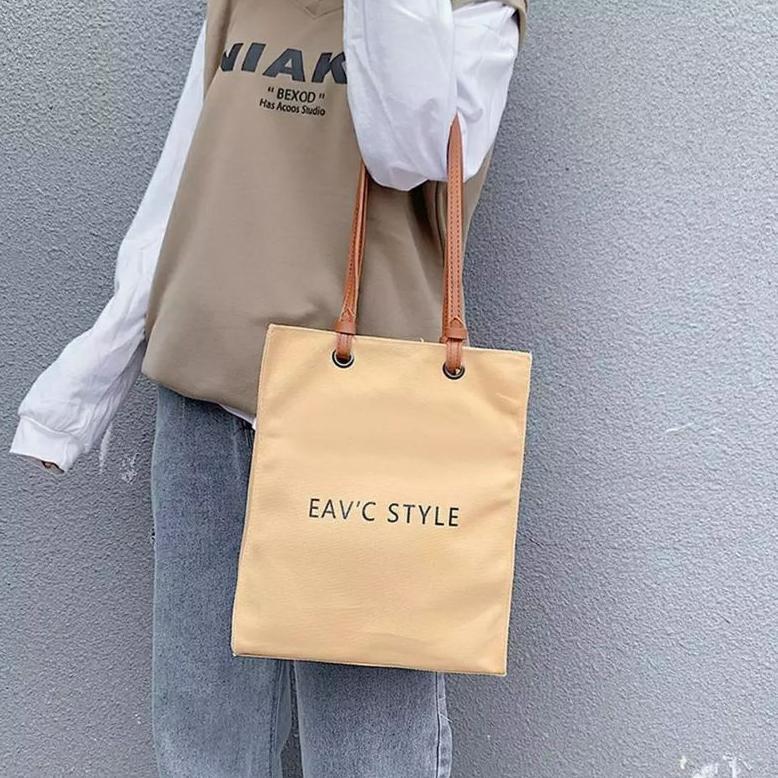 Hot Deals Dem_Sare - Ads004 Eacvs Style Tas Wanita Remaja Totebag Kanvas Kekinian Tote Bag Vintage R
