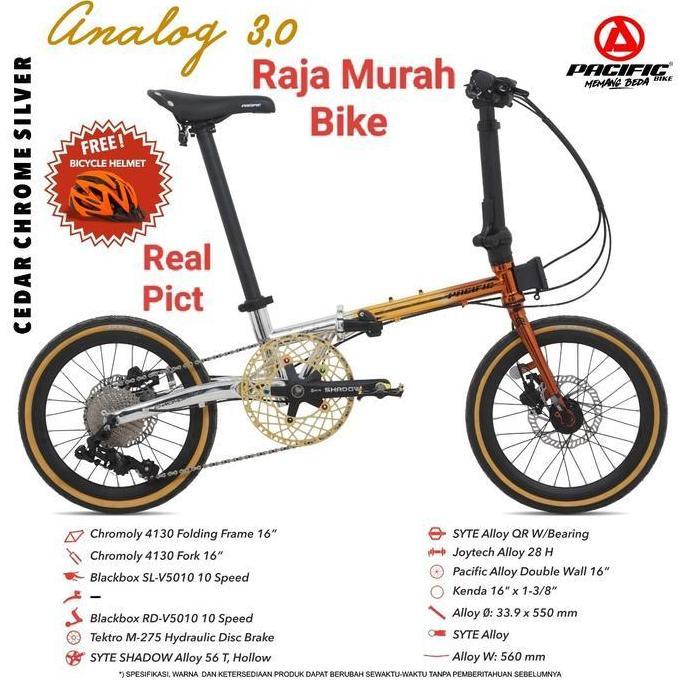 Terlaris Sepeda Lipat Pacific Analog 3.0 16 Inch Sepeda Lipat 16 Inch Pacific -  Bicycle Storeku