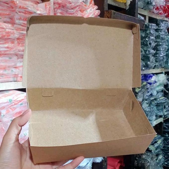 1 PACK 100 PCS Paper Lunch Box Medium Large/Kotak Nasi Lunchbox /Kotak Nasi Warna Coklat/Lunchbox/Ka