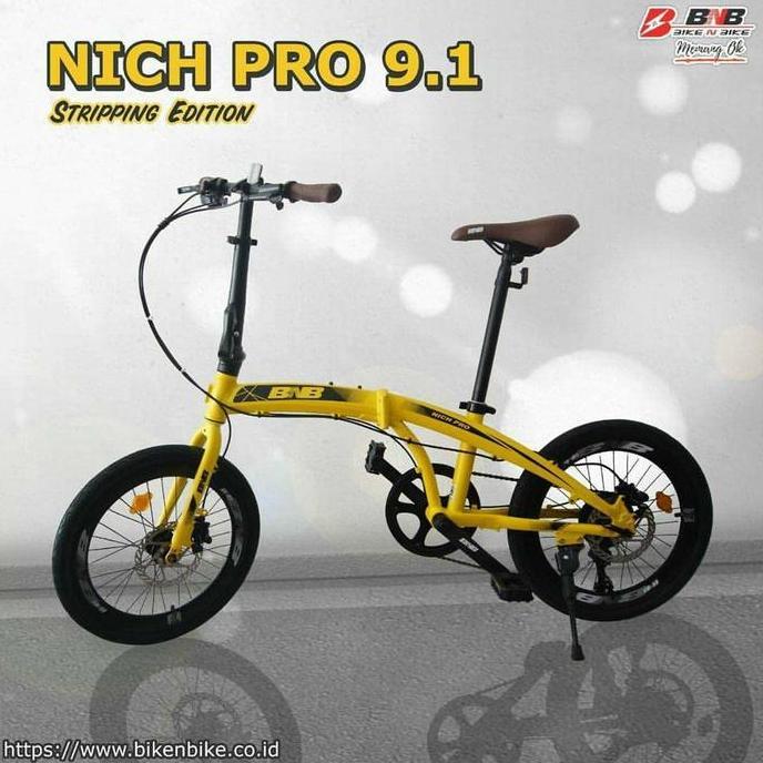 Terlaris Sepeda Lipat 20 Inch Bnb Nich Pro 9.1 Alloy 9 Speed Rem Hidrolik