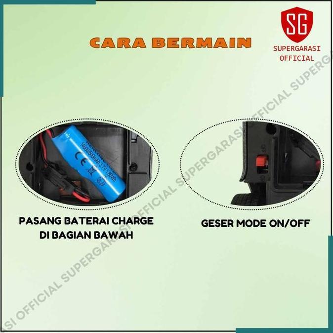 Mainan mobil remote control rc cybertruck transform robot charge