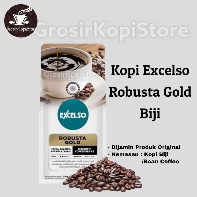 kopi biji Robusta | kopi biji Excelso Robusta gold 200g- Coffee Bean Excelso WAR