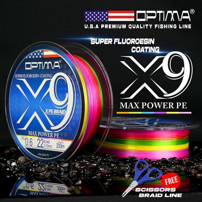 SENAR PE OPTIMA MAX POWER X9 CASTING SHORE 300M & 400M