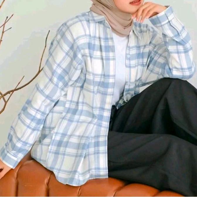 Kemeja Flanel Import Distro Pria Wanita Kemeja Kotak Kain Lembut