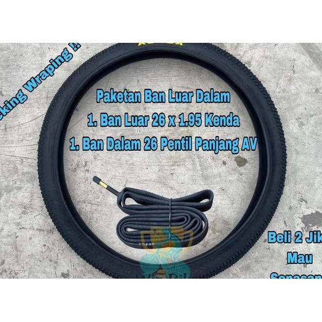 Ban Luar Dan Ban Dalam Paket Ban Luar Dan Ban Dalam Pentil Panjang Sepeda Mtb Gunung Mini 26 X 2.10 