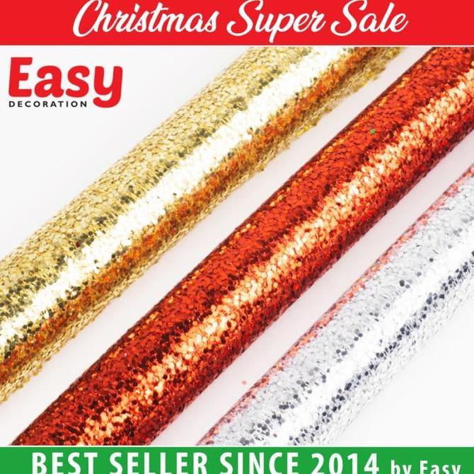 Pita Roll Natal Besar Kain Jaring Jala Christmas Easy Decoration
