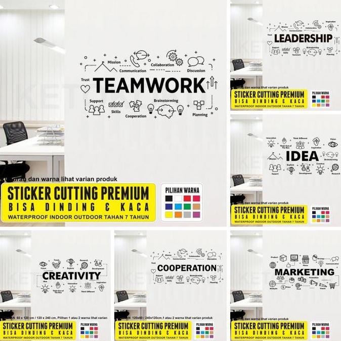 Promo Cutting Stiker Dinding dan Kaca Kantor Motivasi Kerja Bahan Plastik Vinyl Indoor Outdoor Disko