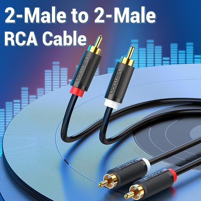 Sks- Vention Bcm Black Kabel Rca Stereo To Rca Male Premium Quality