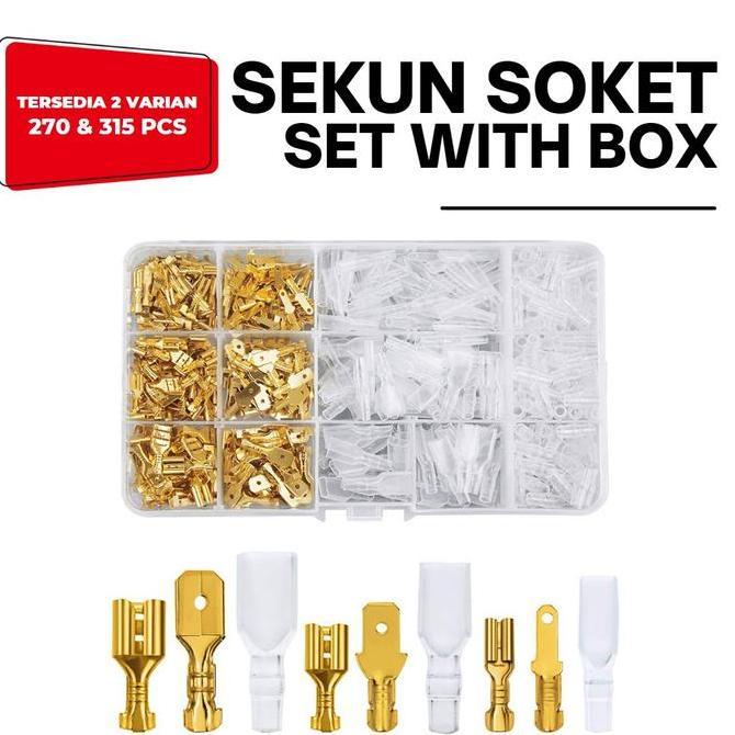 Mellow- 315Pcs Set Skun Kabel Terminal Aki Female Male Karet Bebagai Ukuran Peralatan Kotak