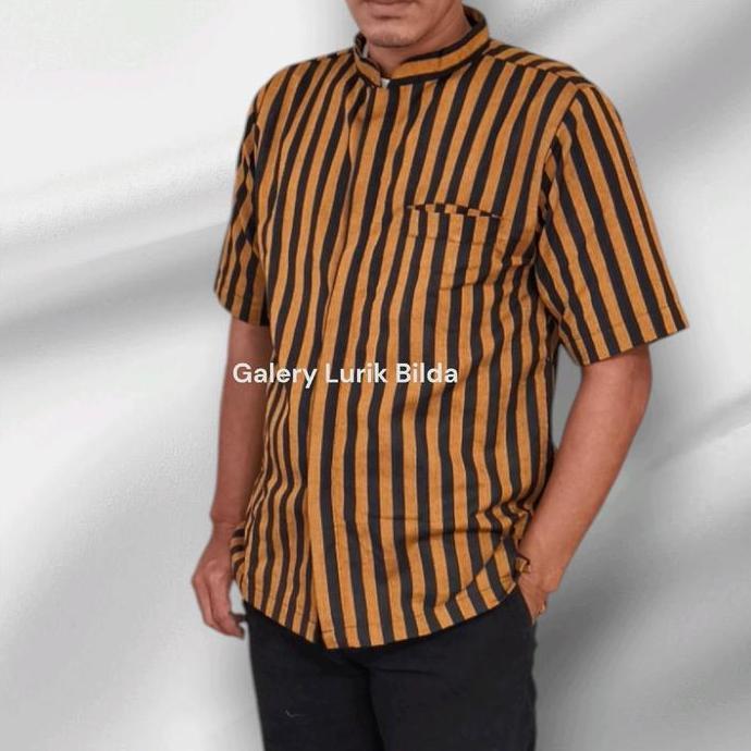 kemeja lurik lengan pendek kemeja pria Hem lurik