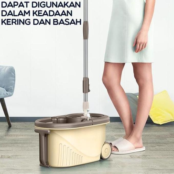 Cling- Alat Pel Lantai Spin Mop Super Mop Putar Bonbox Samono Kain Pel Fiber