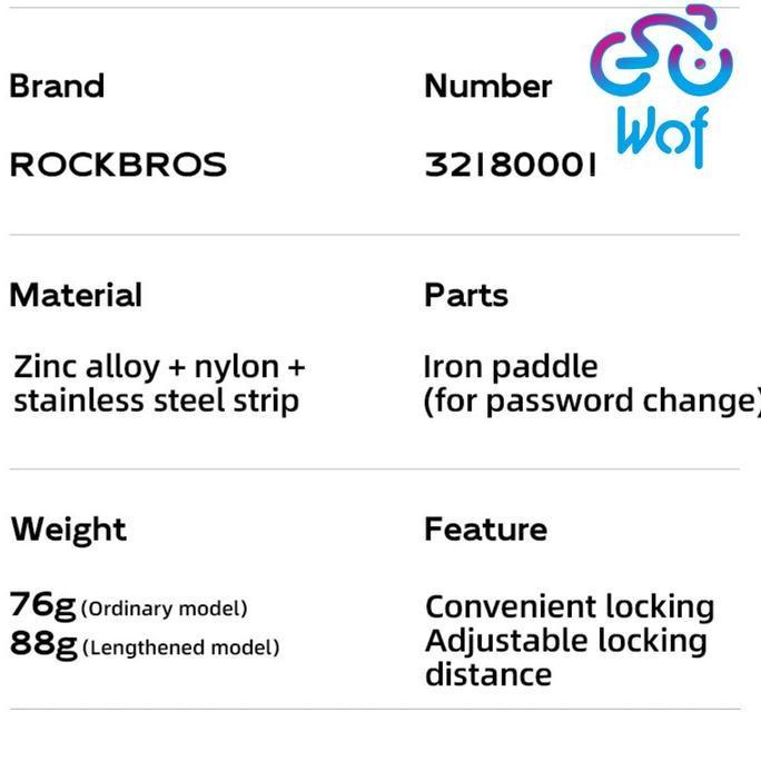 ROCKBROS 84652 Kunci Gembok Sepeda Motor Helm Portabel Pengikat Kabel Pengaman Anti Maling Kunci Tal