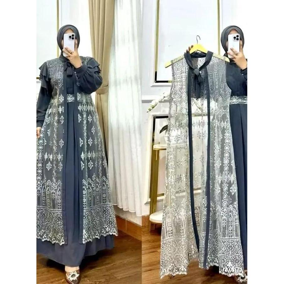 Gamis Nashita Dress Bahan Ceruty Babydoll Gamis Muslimah Gamis Ceruty Dress Kondangan Mewah Elegan D