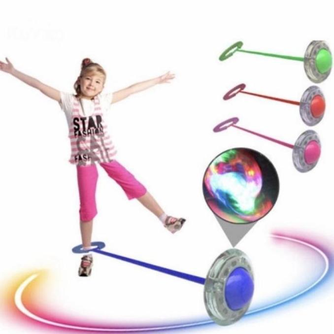 Mainan Yoyo kaki Flash Jumping Skiping Ball hulahup kaki lampu nyala