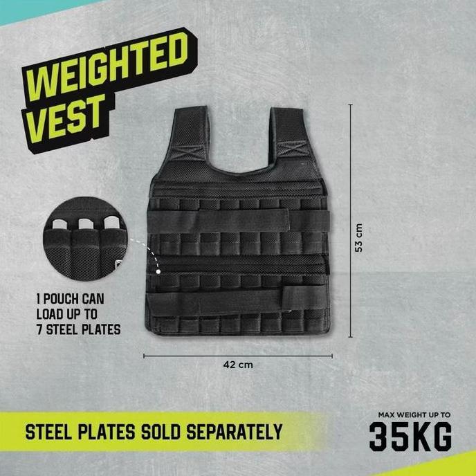 POTENCE Adjustable Weighted Vest 15kg Rompi Beban Jaket Beban 35kg Wrist & Ankle Weight Rompi Beban 