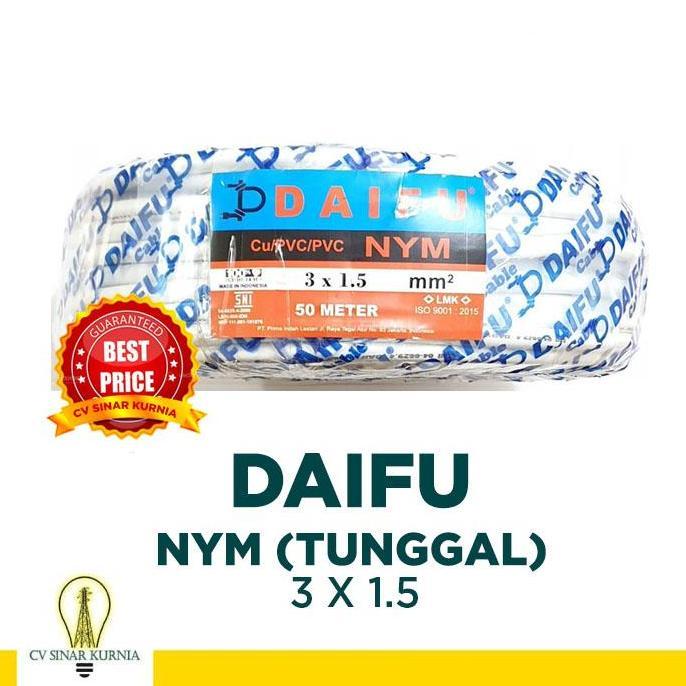 Kabel Listrik NYM 3x1,5 3x1.5 50M DAIFU | DAIFU Kabel NYM | SNI