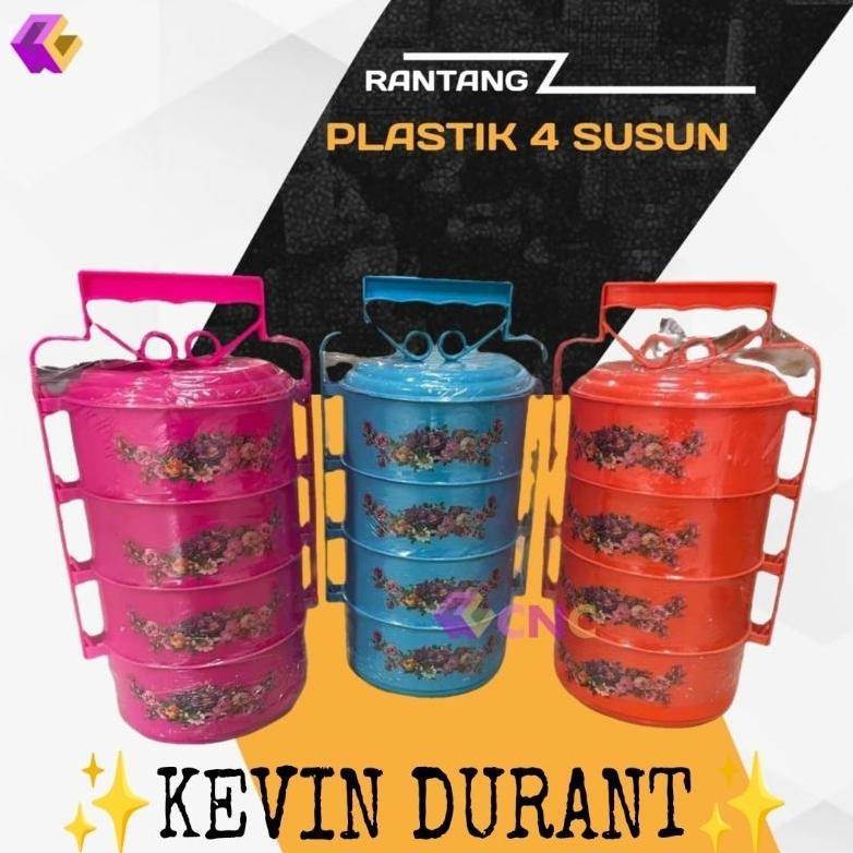 NEW PROMO ( KD1 ) RANTANG 4 SUSUN PLASTIK / RANTANG 4SUSUN PLASTIK GAMBAR BUNGA / RANTANG 4SUSUN TEN