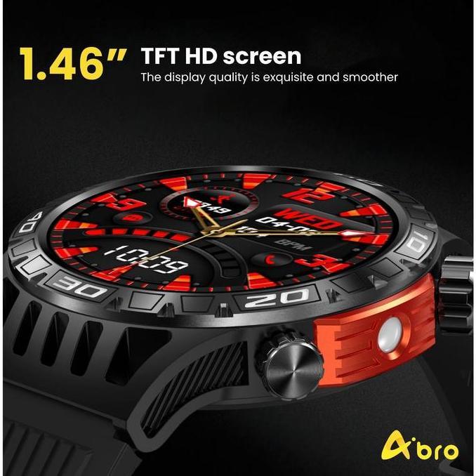 ( Guncang 12.12 ) Smartwatch Anti Air  Amoled Aibro Ht22 Jam Running Pria Support Strava 1.46 Inch F