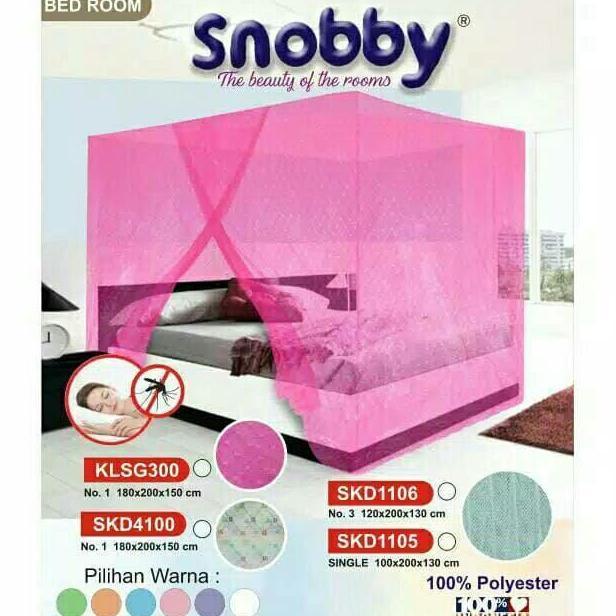 ORIGINAL Snob Kelambu Tile Single Snowbay 120x200x130 cm Jaring Kain Halus Tebal Anti Nyamuk Elegan 