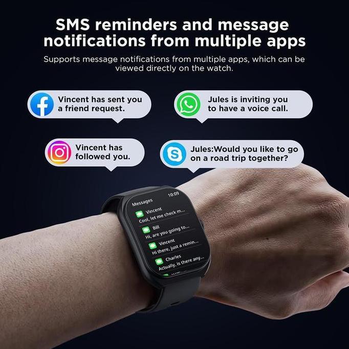 Live  Skmei B59 Smart Watch Model Baru | Layar Tft Melengkung 2,01 Inci | Tahan Air 1Atm | Panggilan
